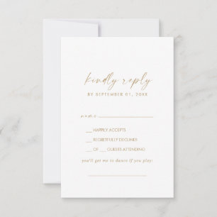 Moderne Gold Script Song Request RSVP Card Karte