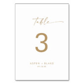 Moderne Gold Script-Tischnummer Tischnummer (Rückseite)