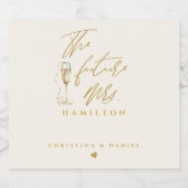 Moderne Gold Script Typografy Wedding Schaumweinetikett (Einzelnes Label)