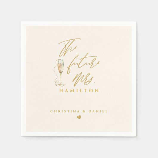 Moderne Gold Script Typografy Wedding Serviette (Vorderseite)
