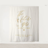 Moderne Gold Script Typografy Wedding Wandteppich (Vorderseite)