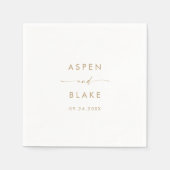 Moderne Gold Script Wedding Napkins Serviette (Vorderseite)