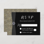 Moderne Gold Sequins Elegante Diamond Wedding RSVP (Vorne/Hinten)