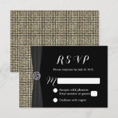 Moderne Gold Sequins Elegante Diamond Wedding RSVP Karte (Vorne/Hinten)