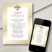 Moderne Gold Spanische Bestätigung Einladung