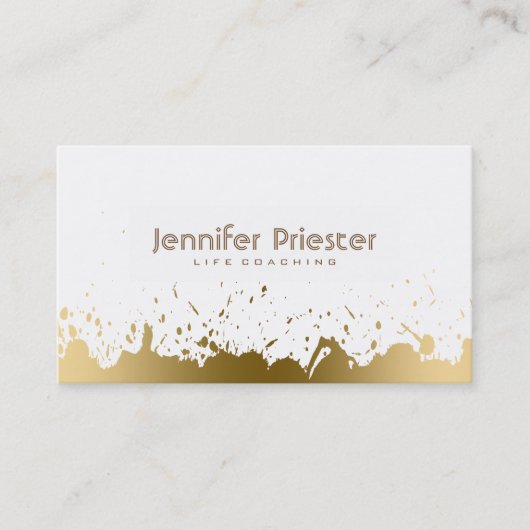 Moderne Gold Spritzer & White Life Couture Visitenkarte (Vorderseite)