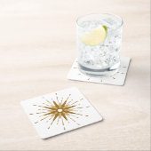 Moderne Gold-Sternexplosion des Mittelalters Rechteckiger Pappuntersetzer (Vor Ort)