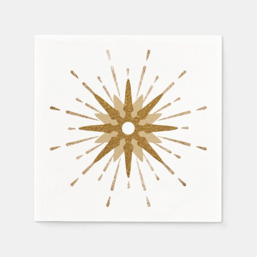 Moderne Gold-Sternexplosion des Mittelalters Serviette (Vorderseite)