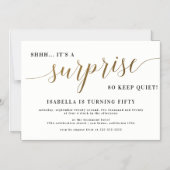 Moderne Gold Stilvolle Skriptüberraschung Geburtst Magneteinladung (Vorderseite)