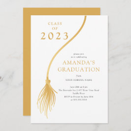 Moderne Gold Tassel Graduation Party Einladung