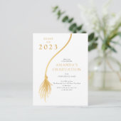 Moderne Gold Tassel Graduation Party Postkarte (Stehend Vorderseite)