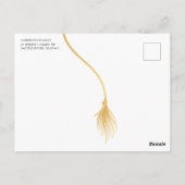 Moderne Gold Tassel Graduation Party Postkarte (Rückseite)