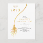 Moderne Gold Tassel Graduation Party Postkarte (Vorderseite)