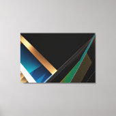 Moderne Gold-Teal-Abstrakte 3D-Geometrie Leinwanddruck (Vorderseite)