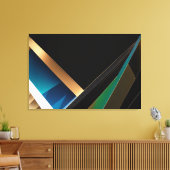 Moderne Gold-Teal-Abstrakte 3D-Geometrie Leinwanddruck (Insitu (Wohnzimmer))