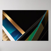 Moderne Gold-Teal-Abstrakte 3D-Geometrie Poster (Vorne)