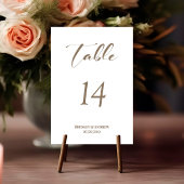 Moderne Gold Text Wedding Tischnummer