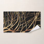 Moderne Gold Tree Silhouette Minimal Black Design Badhandtuch Set (Handtuch)