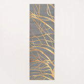 Moderne Gold Tree Silhouette Minimales Graudesign Yogamatte (Rückseite)