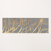 Moderne Gold Tree Silhouette Minimales Graudesign Yogamatte (Vorderseite (Horizontal))