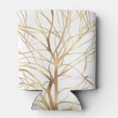Moderne Gold Tree Silhouette Minimales Weißdesign Dosenkühler (Rückseite)