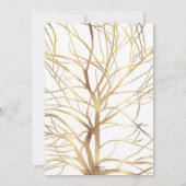 Moderne Gold Tree Silhouette Minimales Weißdesign Einladung (Rückseite)