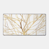Moderne Gold Tree Silhouette Minimales Weißdesign Schreibtischunterlage (Vorderseite)