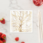 Moderne Gold Tree Silhouette Minimales Weißdesign Serviette (Beispiel)