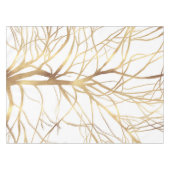 Moderne Gold Tree Silhouette Minimales Weißes Desi Tischdecke (Vorderseite (Horizontal))