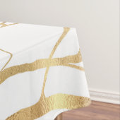 Moderne Gold Tree Silhouette Minimales Weißes Desi Tischdecke (Beispiel)