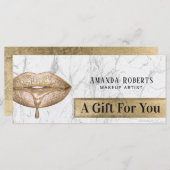 Moderne Gold Tropfen Lips Salon Geschenkgutscheine (Vorne/Hinten)