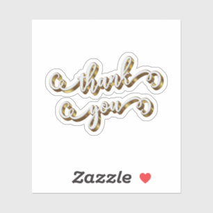 Moderne Gold-Typografie Danke  Aufkleber