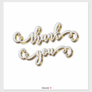 Moderne Gold-Typografie Danke  Aufkleber