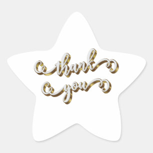 Moderne Gold-Typografie Danke  Stern-Aufkleber