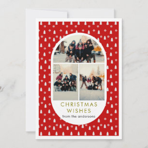 Moderne Gold-Typografie-Familienfoto-Feiertagsboge Feiertagskarte