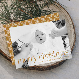 Moderne Gold Typografie Frohe Weihnachtszeit Foto Feiertagskarte