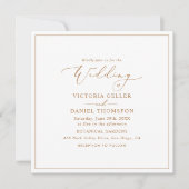 Moderne Gold Typografie Minimale Hochzeit Einladung (Vorderseite)