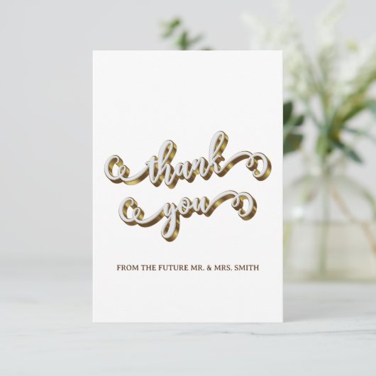 Moderne Gold Typografie Vielen Dank Dankeskarte (Stehend Vorderseite)