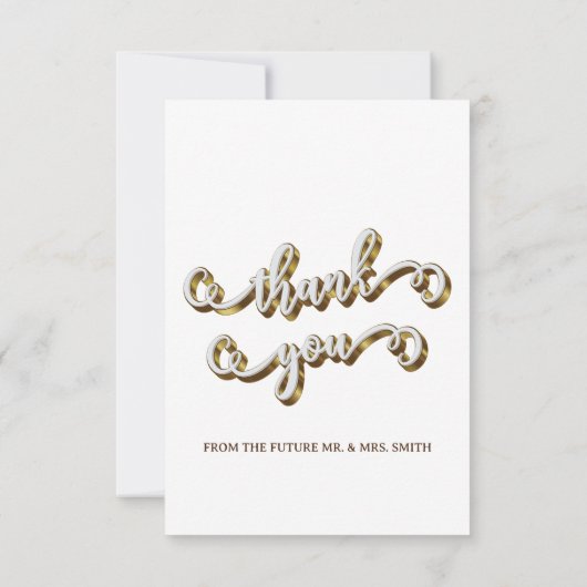 Moderne Gold Typografie Vielen Dank Dankeskarte (Rückseite)