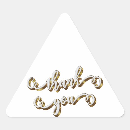 Moderne Gold Typografie Vielen Dank Dreieckiger Aufkleber (Vorderseite)