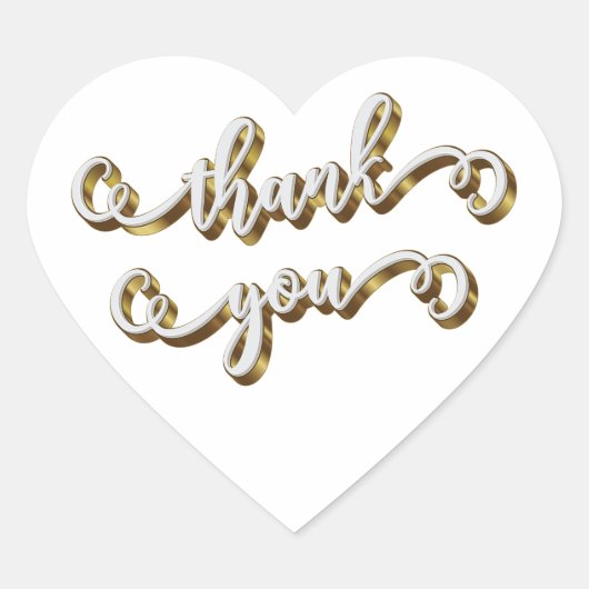 Moderne Gold Typografie Vielen Dank Herz-Aufkleber (Vorderseite)