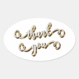 Moderne Gold Typografie Vielen Dank Ovaler Aufkleber