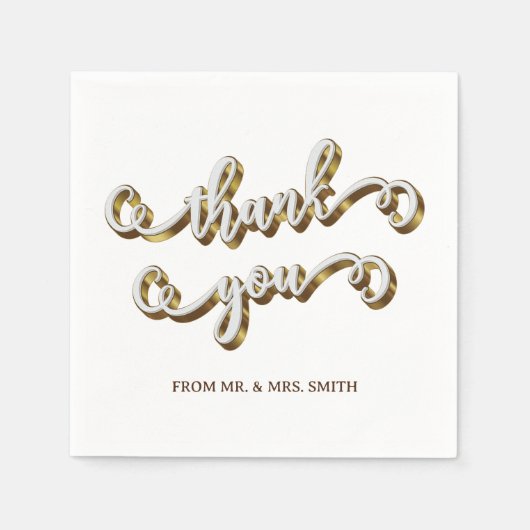 Moderne Gold Typografie Vielen Dank Paper Napkin Serviette (Vorderseite)