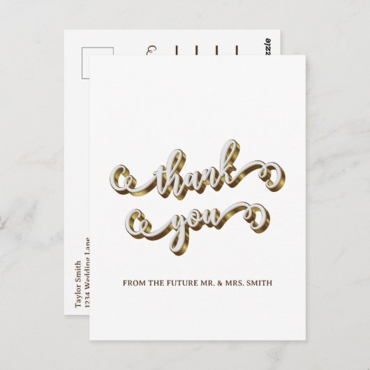 Moderne Gold Typografie Vielen Dank Postkarte (Vorne/Hinten)