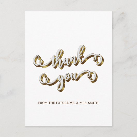 Moderne Gold Typografie Vielen Dank Postkarte (Vorderseite)