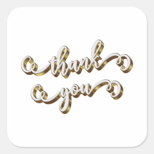 Moderne Gold Typografie Vielen Dank Quadratischer Aufkleber (Vorderseite)