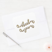 Moderne Gold Typografie Vielen Dank Quadratischer Aufkleber (Umschlag)