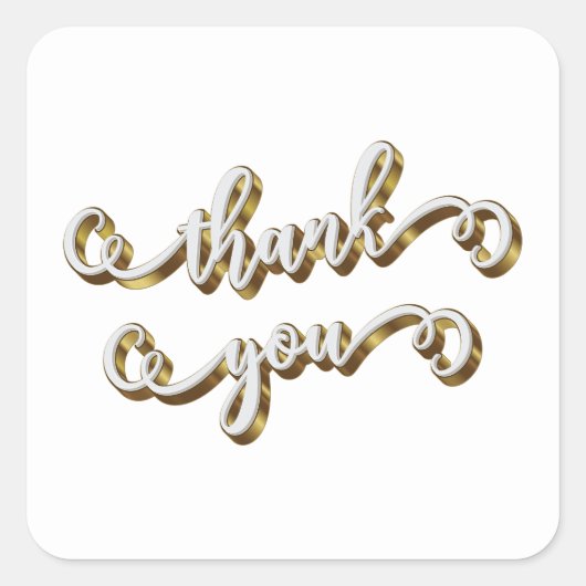 Moderne Gold Typografie Vielen Dank Quadratischer Aufkleber (Vorderseite)