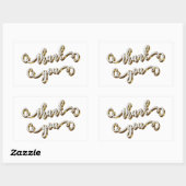 Moderne Gold Typografie Vielen Dank Rechteckiger Aufkleber (Blatt)