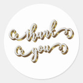 Moderne Gold Typografie Vielen Dank Runder Aufkleber (Vorderseite)